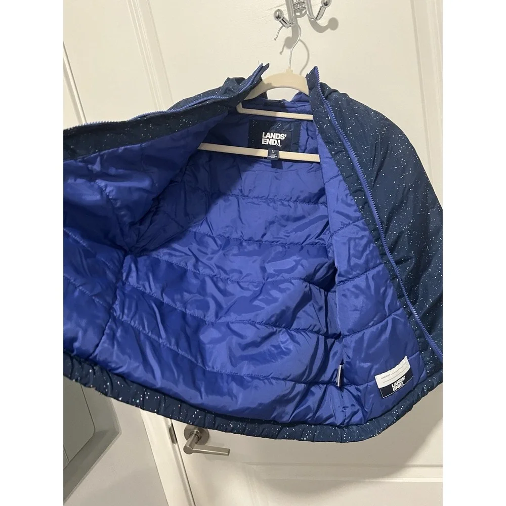 Lands' End‎ Girls Insulated Winter Jacket Night Sky Print Size Medium (8)